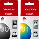 PG-30 CL-31 Ink Cartridges 2-Pack (Black, Color) High Capacity Compatible for Canon PIXMA iP2600 iP1800 MX310 MX300 MP210 MP470 MP140 MP190 Printer