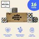 Who Gives A Crap 100% Bamboo Toilet Paper, 16 Rolls, 3 Ply, 330 Sheets, Long, Strong & Soft Toilet Tissue, Sustainable, Biodegradable, Renewable, Tree Free Bathroom Tissue Made with Bamboo Fibers