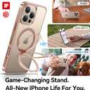 CASEKOO Gloss Gold for iPhone 16 Pro Max Case with Stand, [Compatible with MagSafe][16FT Military-Grade Protection] Shockproof 16 Pro Max Phone Cover 6.9 inch, Desert Titanium