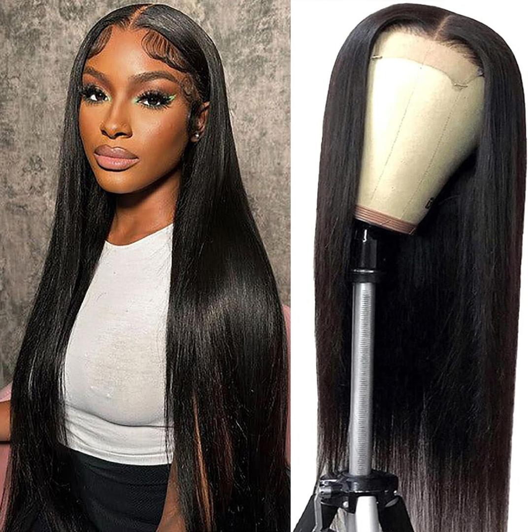 22 Inch Straight Lace Front Wigs Human Hair 4x4 Lace Closure Wigs for Black Women 200 Density Wear and Go Glueless Wigs Human Hair