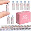 1 Set Miniature Accessories Dollhouse Water Bottles Mini Drinking Bottle & Box, Miniature Money for Mini Elf Accessories Action Figure Props DIY Crafts Projects,Fairy Garden Pub Bar Decor