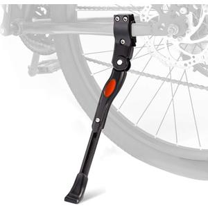 Bike Kickstand,Bicycle Adjustable Alloy Road Mountain Bike Kickstand,Fit 20" 24" 26" (Black-1)