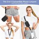 3-in-1 Clip and Go Strap for Phone with Wallet Crossbody, Detachable Zippered RFID Wristlet WalletAdjustable Anti-Theft Phone Lanyard for Women | Hands-Free for Daily Errands & Travel (Black)
