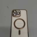 Misea Magnetic for iPhone 16 Pro Max Case Compatible with MagSafe [Never Yellowing] [Military Grade Drop Protection] Full Camera Lens Protector Plating Soft Clear Phone Case for Women, Titanium Desert