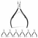 8 Pieces Cuticle Trimmer Stainless Steel Cuticle Nippers Pointed Blade Dead Skin Cutter Clipper Remover Scissors Manicure Tools for Fingernails and Toenails(Black)