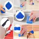 3 in 1 Silicone Caulking ToolsStainless Steelhead, Sealant Finishing Tool Grout Scraper, Reuse and Replace 5 Silicone Pads, Great Tools for Kitchen Bathroom Window, Sink Joint