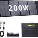 200W Portable Solar Panel, Foldable Solar Panel Power Backup, Solar Charger for Power Station Generator, IP67 Waterproof 200 Watt Solar Panels for Camping RV Power Blackout