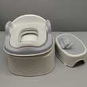 Maliton Baby Potty Training Seat with Step Stool, Potty Training Toilet for Boys Girls, Anti-Slip Toddler Stool for Bathroom, Kitchen, Toddler Toilet Seat Set(One Potty Seat+Two Step Stool for Kids) (Gray)