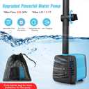 20W Solar Fountain Pump, 350GPH Submersible Solar Pond Pump with Adjustable Flow & 4 Nozzles, Anti-Clog Barrier Bag for Bird Bath, Outdoor Pond, Garden Water Features, Pool
