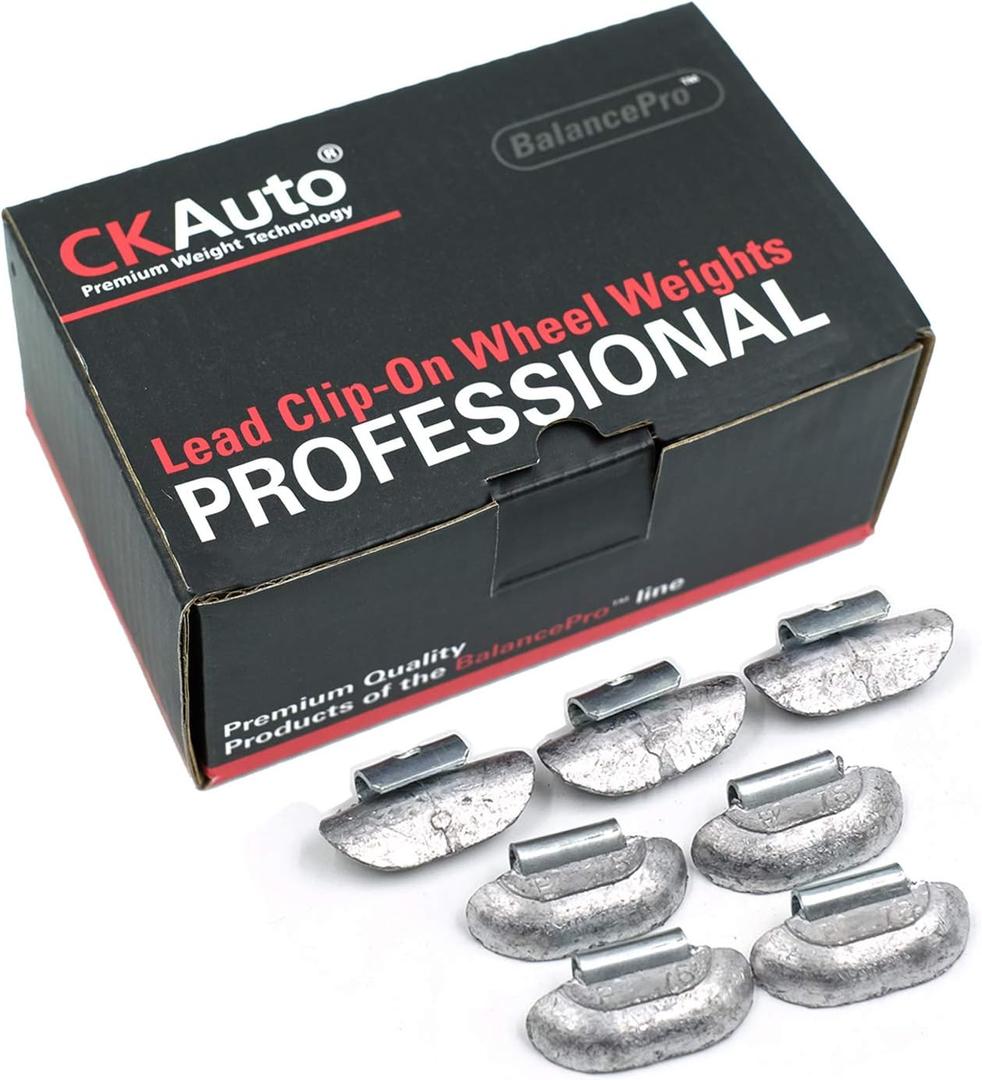 CKAuto P Style 3/4oz, 0.75oz Lead Clip on Wheel Weights, Uncoated, 50Pcs/Box