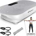 MERACH Vibration Plate Exercise Machine, Vibrating Platform for Lymphatic Drainage Weight Loss Muscle Activation, Full Body Home Exercise Equipment with LED Touch Screen Bluetooth Pull Cord