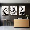 Pormipone Modern Black and White Abstract Wall Art,Irregular Graphic Abstract Canvas Print Poster for Living Room Bedroom Office Home Decoration (18"L x 12"W)