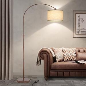 Floor Lamp for Living Room, Vintage Arc Floor Lamp with Adjustable Lamp Head, Tall Pole Lamp with On/Off Pedal Switch, Over Couch Arched Reading Light for Bedroom, Office, Study Room (Antique Bronze) - Amazon.com