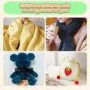 3.5 oz/Skein Chenille Plush Velour Cozy Float Lines for Fancy Lines for Crochet DIY Thick Weave Making Toys, Clothing (4 skeins, Sky Blue)