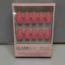 Glamnetic Press On Nails - Flamingo Pink | Opaque Classic Pink Short Almond Fake Nails, Salon Quality | 15 Sizes - 30 Nail Kit