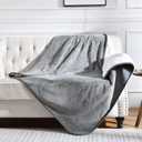 Waterproof Blanket for Bed Couch Sofa, Soft Liquid Pee Proof Pet Blanket for Dog Puppy Cat, Reversible Sherpa Fleece Furniture Protector (Grey, 60x80 inches)