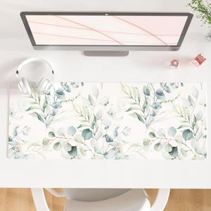 QIYI Large Mouse Pad, Cute Green Leaves Desk Mat for Desktop, Women Girls Office Dcor Desk Accessories, PU Leather Waterproof Gaming Mousepad, Eucalyptus Leaf Desk Pad Computer Mat, 31.5" x 11.8" QIYI Large Mouse Pad, Cute Green Leaves Desk Mat for Desktop, Women Girls Office Dcor Desk Accessories, PU Leather Waterproof Gaming Mousepad, Eucalyptus Leaf Desk Pad Computer Mat, 31.5" x 11.8"