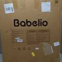 Babelio Baby Gate with Adjustable Cat Door,29-43" Auto Close Durable Pet door for Stairs,Doorways and House,Pressure Mounted,Easy Install,Effortless Walk Thru,White