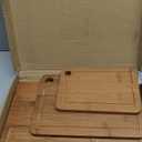 Bamboo Cutting Board for Kitchen, 3-Piece Set with Juice Grooves, Side Handles & Non-Slip Mats Durable Bamboo Chopping Board for Meat, Vegetables and Fruits