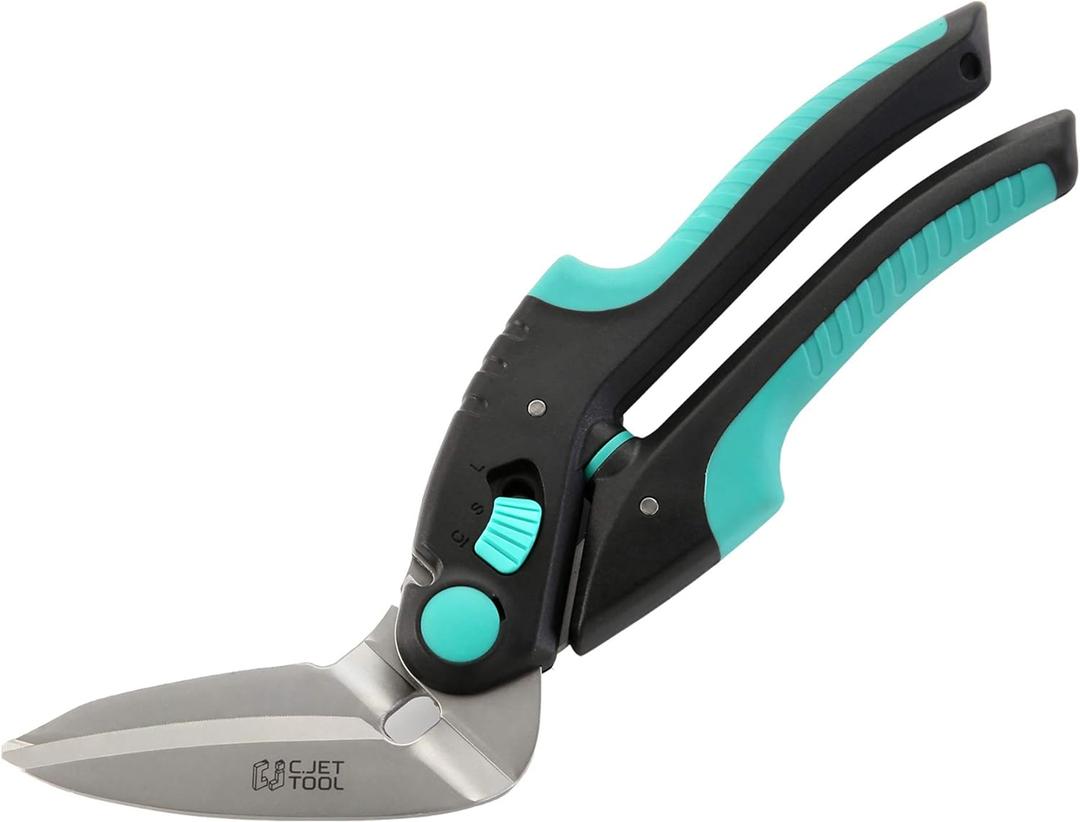 C.JET TOOL 10" Heavy Duty Carpet Cutter, Industrial Scissors, Multipurpose, Professional Soft Grip Stainless Steel (Turquoise)
