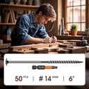Wood Structural Screws Lag Screws Timber Screws Star Head Exterior Heavy Duty Rust Resistant Star Drive Bit Included (#14 x 6, Black, 50 pcs)