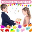 28 Packs Valentine Mochi Squishy Toys with Cards Animal Squishies for Kids Valentines Day Gift Exchange Boys and Girls Classroom Prizes Valentine Party Favors Supplies