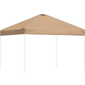 Canopy Replacement Top Outdoor for 10x10 Pop up Tent only Silver Coated Cover with Ropes, Khaki