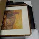 11x14 Black Picture Frame with Gold Trim, Matted to 8x10 Photo
