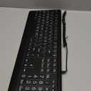 Large Print Backlit Keyboard, USB Wired Computer Keyboard, Full Size Keyboard with White Illuminated LED Compatible for Windows Desktop, Laptop, PC, Gaming, Black