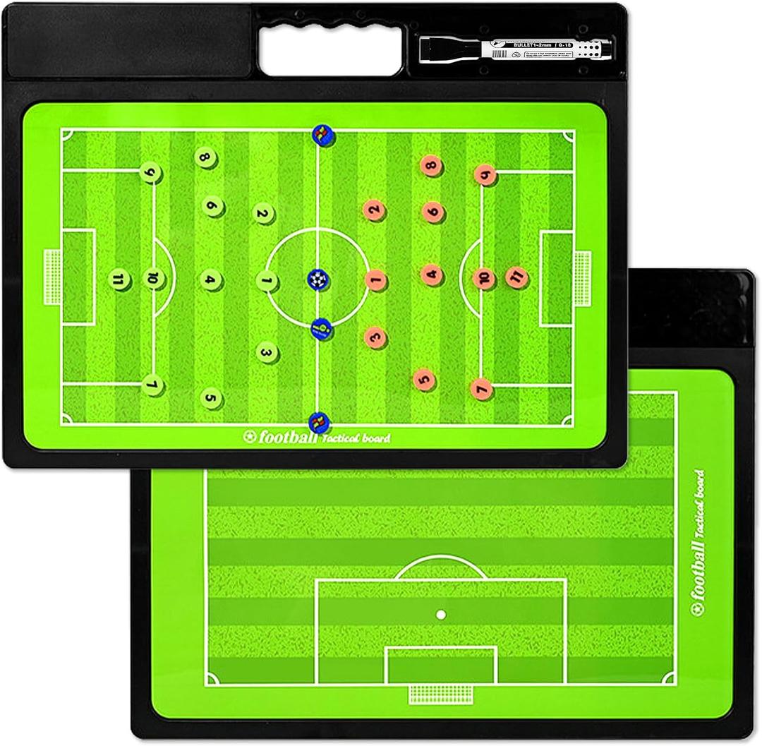 Soccer Coaching Board, Magnetic Soccer Marker Board, Soccer Coaches Clipboard Tactical Magnetic Board Kit, Coaches Strategy Tactical Blackboard Double-Sided Dry Erase Coach Boards with Marker Pens