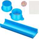 1.75 Inch Round Cake Pop Mold Set with 9 Inch Tray and Sticks，3D Printed Cake Pop Cutter and Pusher, Molds Set for Parties, Wedding,Home Desserts Making - Blue 2 Set