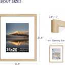 16x20 Poster Frame, Display Pictures 11X14 with Mat or 16x20 Without, Wall Hanging Frames, Natural Oak, 3 Pack