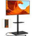 TVON Floor TV Stand with Power Outlet, TV Mount Stand for 32-60 inch TVs up to 88 lbs, Swivel TV Stand Mount with Height Adjustment and Safety Wood Base for Office, Corner, Max VESA 400x400mm