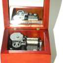 Wind-Up Wooden Music Box with Silver-Plating Movement in,Moon River,Rosewood