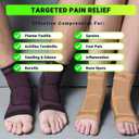 TechWare Pro Ankle Brace Compression Sleeve - Plantar Fasciitis Sock. Relieves Achilles Tendonitis. Foot Arch Support Reduces Joint Pain, Swelling & Heel Spur Pain. Injury Recovery Braces for Sports (S / M (see size chart), Black / Pink)