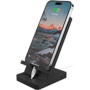 2 x Cell Phone Stand, Portable Phone Holder, Clear Phone Stand for Desk (Black)