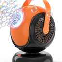 Halloween Bubble Machine, Bubbles Blower for Kids, Toddlers - 360 Rotation, 75 Adjustment, with LED Light - Bubble Toys Gifts for Boys, Girls, Outdoor, Birthday, Party (Black+orange)