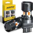 AUXITO CANBUS 3157 LED Bulbs Amber Yellow with Built-in Resistor 3156 3457A 4057 4157 Anti Hyper Flash Error Free Front Rear Turn Signal Lights and Blinker Maker DRL Parking Lights, Pack of 2