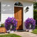 HyeFlora Bougainvillea Artificial Hanging Flowers Plants for Outdoors Decoration, 2pcs Fake Flowers Silk Bougainvillea Vines Realistic UV Resistant Faux Flowers for Outdoor Planters Porch Patio, Mix