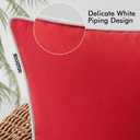 MIULEE Pack of 2 Outdoor Waterproof Decorative Farmhouse Throw Pillow Covers - Square Solid Color Couch Pillows for Patio Tent Bed Sofa Living Room - 18x18 Inch Red