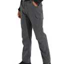 KFUBUO Men's Lightweight Ripstop Tactical Cargo Pants, Water Resistant Hiking Work Pants Relaxed Fit Charcoal (Gray, XXXL)