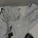 Momcozy Baby Wrap Carrier Skin-Friendly Fabric, Easy to Wear Baby Carrier Sling T-Shirt Design, Hands Free Baby Carriers Newborn to Toddler 8-35lbs, Adjustable Buckle Suit for Waist Waist 47-57, Grey, Size Plus