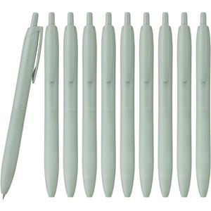 Uni Jetstream Single Ballpoint Pen, Equipped with 0.5mm Lite Touch Ink (Black), Sage, SXNLS05.52, Set of 10