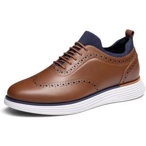 Bruno Marc Men's MaxFlex Dress Sneakers Oxfords Casual Wingtip Brogue Shoes (11, Brown)
