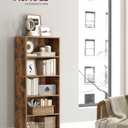 VASAGLE CUSTOS Collection - Bookshelf, 5-Tier Bookcase, Book Shelf, Open Storage Shelf, 9.4 x 23.6 x 52.5 Inches, for Living Room, Home Office, Dining Room, Rustic Brown ULBC165X01