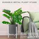 Adjustable Plant Stand Pack of 2 , Metal Planter Stands Indoor Outdoor, Mid Century Modern Plant Holder, Fit 8 10 12 inch Pots, White (Pot & Plant Not Included)