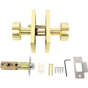 Contemporary Alloy Door Locks Matte Black Finish Complete Entry Handle Set Quick Installation Internal Button Locks Secure Home Door Handle (Gold)