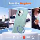 Compatible with iPhone 12 Case & iPhone 12 Pro Case 6.1" with Invisible Ring Stand [Compatible with Mag-Safe] Translucent with Magnetic Kickstand, Blue