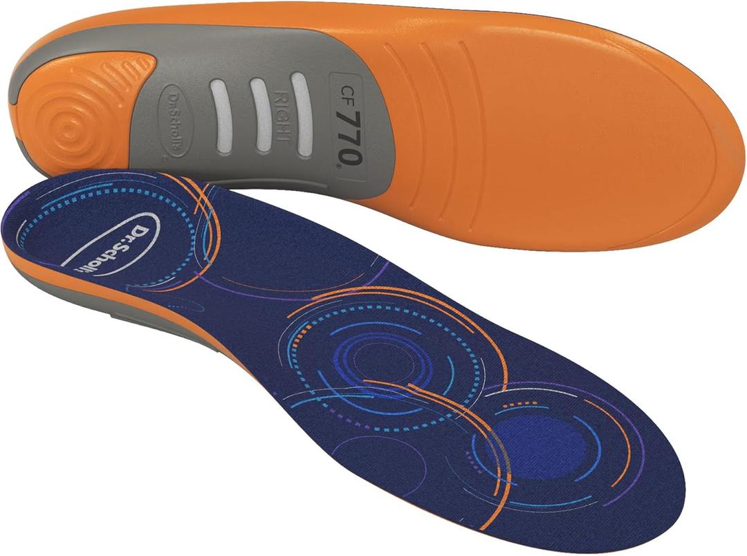 Dr. Scholl's Custom FiT Comfort  Plantar Fasciitis Insoles, Orthotics Shoe Inserts with Arch Support for Men & Women, Suitable for 220+ lbs, Stay on Your Feet All-Day with Optimum Cushioning, CF770 (Men's 10.5-11, Women's 11.5-12, Low Arch)