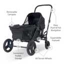 Munchkin Collapsible Wagon for Kids, Foldable, Ultra-Compact and Lightweight Stroller Wagon, All-Terrain Wheels, Adjustable Sun Canopy - Holds Up to 2 Passengers, Black